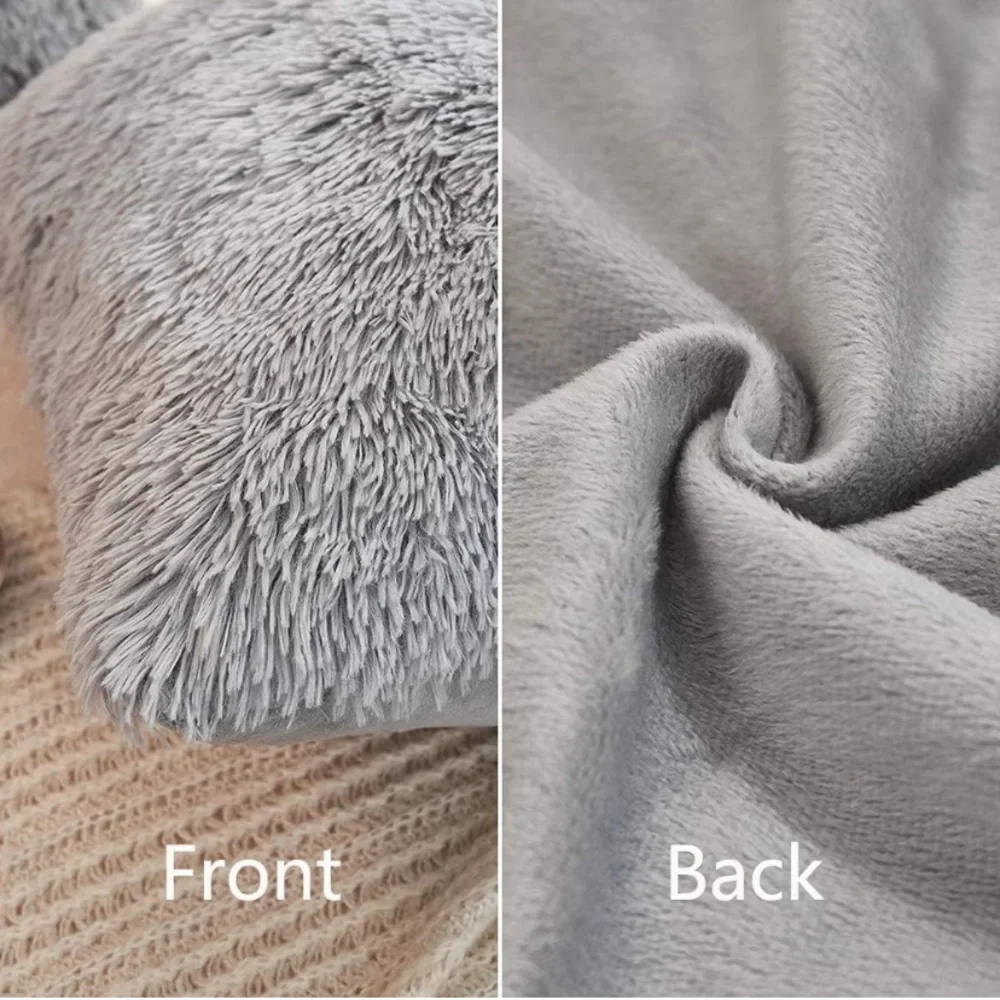 Luxury Home | Chic Grey Soft Plush Faux Fur Throw Pillow Covers